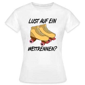 Rollschuhe - Frauen T-Shirt - Weiß - Vorne - AI Model Female 172 dark (172cm)