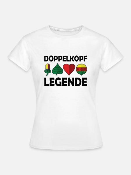 Doppelkopf - Frauen T-Shirt - Weiß