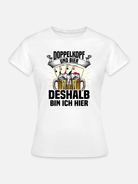 Doppelkopf - Frauen T-Shirt - Weiß