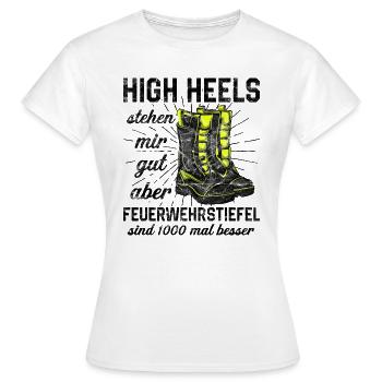 Feuerwehrfrau - Frauen T-Shirt - Weiß - Vorne - AI Model Female 172 dark (172cm)