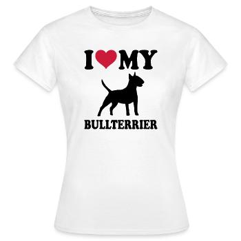 Bull terrier - T-shirt Femme - blanc - Devant - AI Model Female 172 dark (172cm)