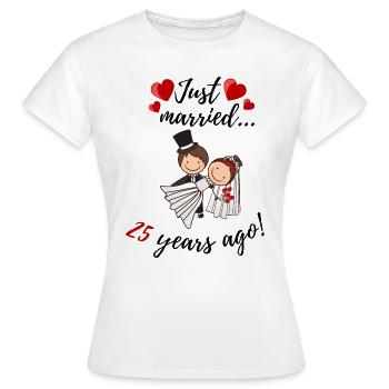 25 ans de mariage - T-shirt Femme - blanc - Devant - AI Model Female 172 dark (172cm)