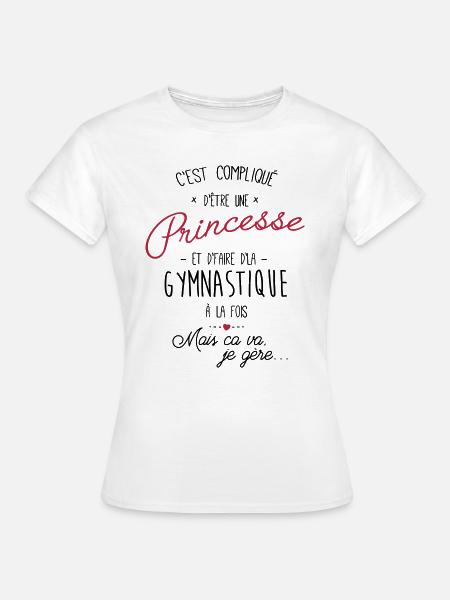 princesse et Gymnastique - T-shirt Femme - blanc