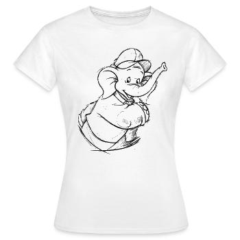 Benjamin Blümchen Porträt Zeichnung Skizze - Frauen T-Shirt - Weiß - Vorne - AI Model Female 172 dark (172cm)