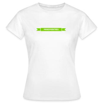 ich bleibe meinen Prinzipien treu - Frauen T-Shirt - Weiß - Vorne - AI Model Female 172 dark (172cm)