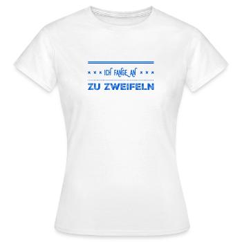 das Misstrauen wächst - Frauen T-Shirt - Weiß - Vorne - AI Model Female 172 dark (172cm)