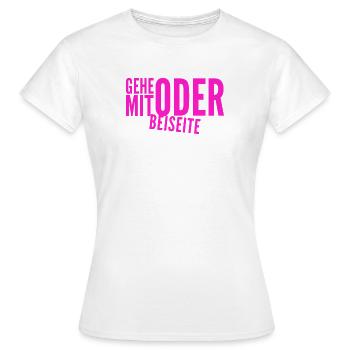 kommst du mit oder nicht? - Frauen T-Shirt - Weiß - Vorne - AI Model Female 172 dark (172cm)