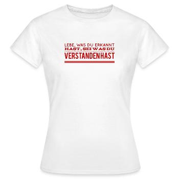 hast du es verstanden? - Frauen T-Shirt - Weiß - Vorne - AI Model Female 172 dark (172cm)