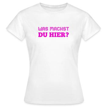 was geht ab? - Frauen T-Shirt - Weiß - Vorne - AI Model Female 172 dark (172cm)