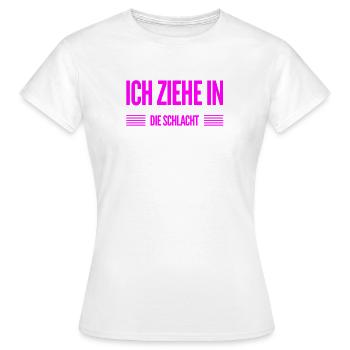 ab in die Schlacht - Frauen T-Shirt - Weiß - Vorne - AI Model Female 172 dark (172cm)