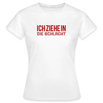 die Schlacht wartet - Frauen T-Shirt - Weiß - Vorne - AI Model Female 172 dark (172cm)