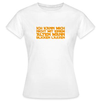 keine alter Männer - Frauen T-Shirt - Weiß - Vorne - AI Model Female 172 dark (172cm)
