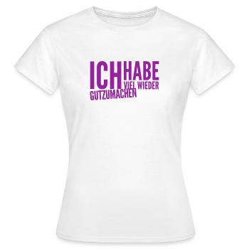 es tut mir leid - Frauen T-Shirt - Weiß - Vorne - AI Model Female 172 dark (172cm)