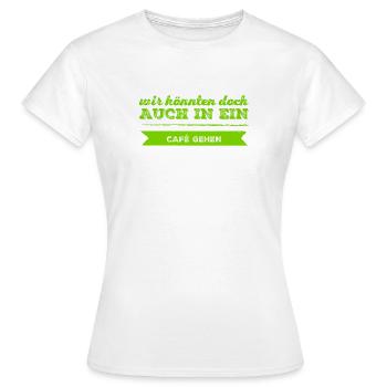 Lust auf einen Kaffee? - Frauen T-Shirt - Weiß - Vorne - AI Model Female 172 dark (172cm)