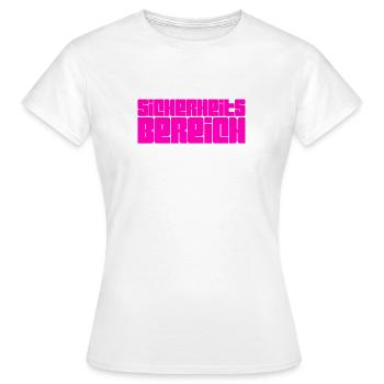 der Bereich ist gesichert - Frauen T-Shirt - Weiß - Vorne - AI Model Female 172 dark (172cm)