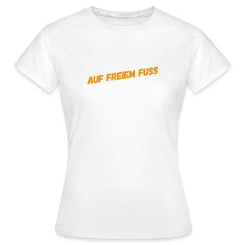 auf der Flucht - Frauen T-Shirt - Weiß - Vorne - AI Model Female 172 dark (172cm)