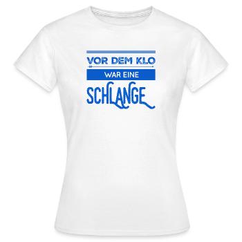 eine lange Schlange vor dem Klo - Frauen T-Shirt - Weiß - Vorne - AI Model Female 172 dark (172cm)