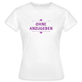 angeben ist out - Frauen T-Shirt - Weiß - Vorne - AI Model Female 172 dark (172cm)