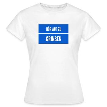 lass das grinsen - Frauen T-Shirt - Weiß - Vorne - AI Model Female 172 dark (172cm)