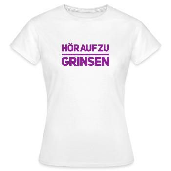 stop das grinsen - Frauen T-Shirt - Weiß - Vorne - AI Model Female 172 dark (172cm)
