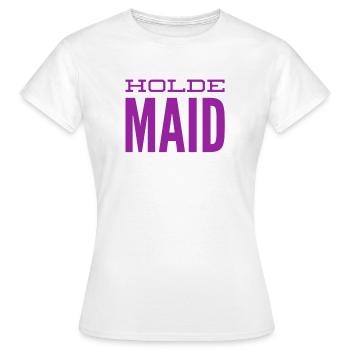 vor dir steht eine holde Maid - Frauen T-Shirt - Weiß - Vorne - AI Model Female 172 dark (172cm)