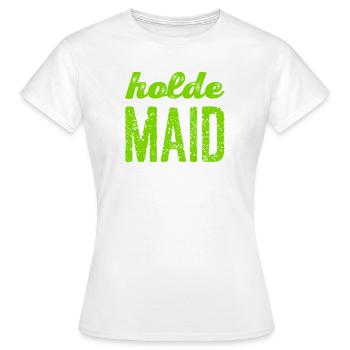 ich bin eine holde Maid - Frauen T-Shirt - Weiß - Vorne - AI Model Female 172 dark (172cm)