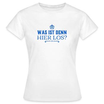 was geht hier ab? - Frauen T-Shirt - Weiß - Vorne - AI Model Female 172 dark (172cm)