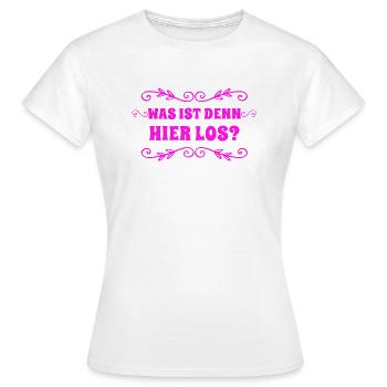 was geht ab? - Frauen T-Shirt - Weiß - Vorne - AI Model Female 172 dark (172cm)