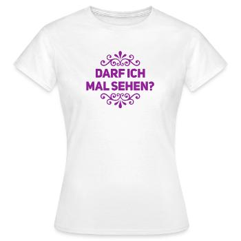 lass sehen - Frauen T-Shirt - Weiß - Vorne - AI Model Female 172 dark (172cm)