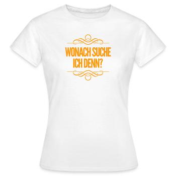 was suche ich? - Frauen T-Shirt - Weiß - Vorne - AI Model Female 172 dark (172cm)