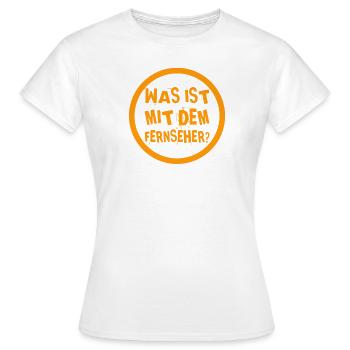 was ist mit dem Fernseher los? - Frauen T-Shirt - Weiß - Vorne - AI Model Female 172 dark (172cm)