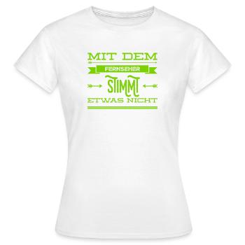 der Fernseher spinnt - Frauen T-Shirt - Weiß - Vorne - AI Model Female 172 dark (172cm)