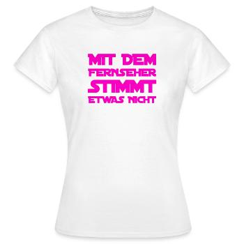 der Fernseher verhält ich merkwürdig - Frauen T-Shirt - Weiß - Vorne - AI Model Female 172 dark (172cm)