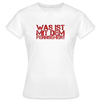 mit dem Fernseher ist was nicht in Ordnung - Frauen T-Shirt - Weiß - Vorne - AI Model Female 172 dark (172cm)