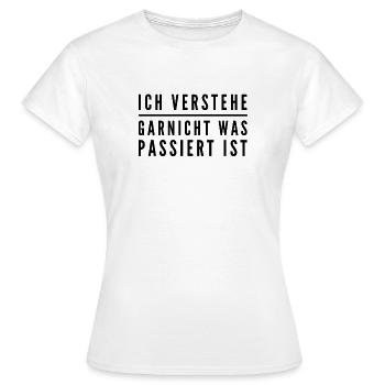 ich verstehe nur Bahnhof - Frauen T-Shirt - Weiß - Vorne - AI Model Female 172 dark (172cm)