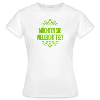 Lust auf Tee? - Frauen T-Shirt - Weiß - Vorne - AI Model Female 172 dark (172cm)