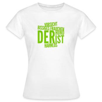 bissiges Frauchen - Frauen T-Shirt - Weiß - Vorne - AI Model Female 172 dark (172cm)