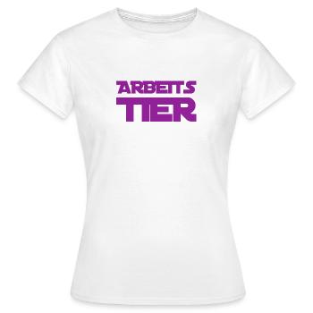 vor dir steht ein Arbeitstier - Frauen T-Shirt - Weiß - Vorne - AI Model Female 172 dark (172cm)
