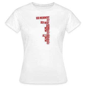 mehr Wert - Frauen T-Shirt - Weiß - Vorne - AI Model Female 172 dark (172cm)