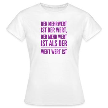 wertvoller Wert - Frauen T-Shirt - Weiß - Vorne - AI Model Female 172 dark (172cm)