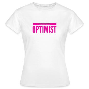 realistischer Optimist - Frauen T-Shirt - Weiß - Vorne - AI Model Female 172 dark (172cm)