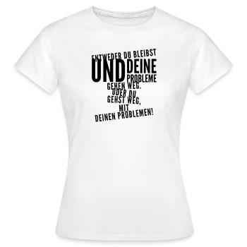 rennst du weg? - Frauen T-Shirt - Weiß - Vorne - AI Model Female 172 dark (172cm)