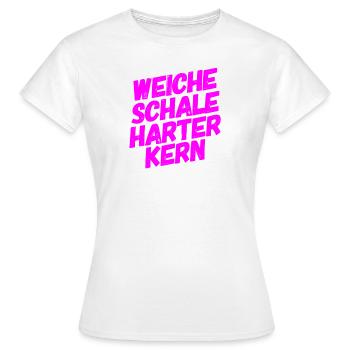 weiche Schale - Frauen T-Shirt - Weiß - Vorne - AI Model Female 172 dark (172cm)