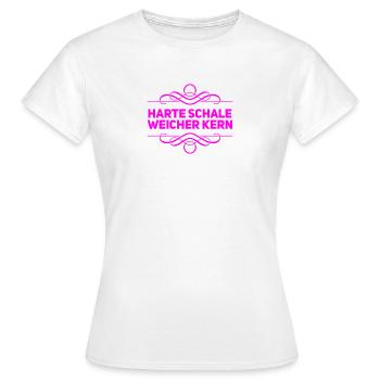 harte Schale - Frauen T-Shirt - Weiß - Vorne - AI Model Female 172 dark (172cm)