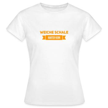 weiche Schale, harter Kern - Frauen T-Shirt - Weiß - Vorne - AI Model Female 172 dark (172cm)