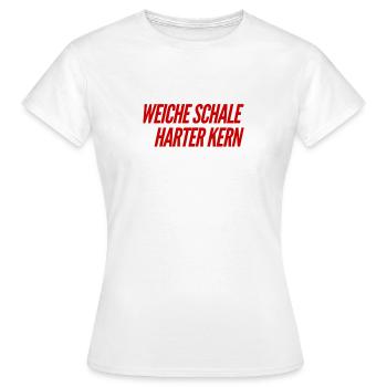 meine Schale ist weich - Frauen T-Shirt - Weiß - Vorne - AI Model Female 172 dark (172cm)