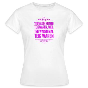 interessantes zu Teigwaren - Frauen T-Shirt - Weiß - Vorne - AI Model Female 172 dark (172cm)