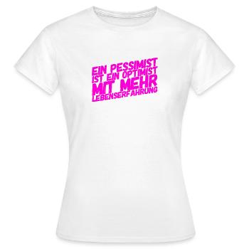 pessimistischer Optimist - Frauen T-Shirt - Weiß - Vorne - AI Model Female 172 dark (172cm)