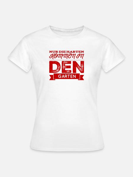 wer will in den Garten? - Frauen T-Shirt - Weiß