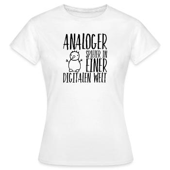 analog ist super - Frauen T-Shirt - Weiß - Vorne - AI Model Female 172 dark (172cm)